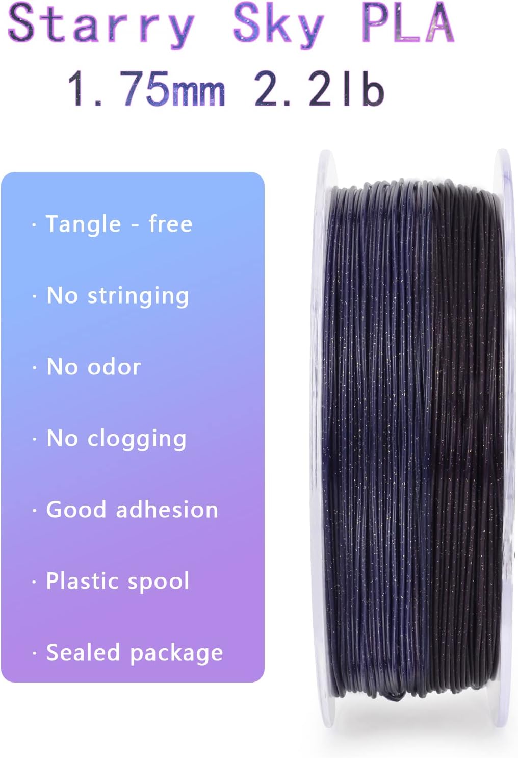 ZIRO 3D Drucker Filament, Gradient Twinkling PLA Filament 1.75mm, Mehrfarbiges PLA Filament, 1kg/2.2