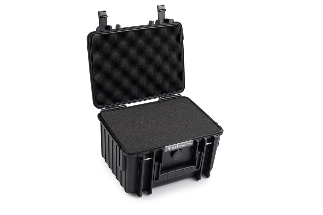 B&W Transportkoffer Outdoor - Typ 2000 Schwarz - mit Würfelschaum - wasserdicht nach IP67 Zertifizie