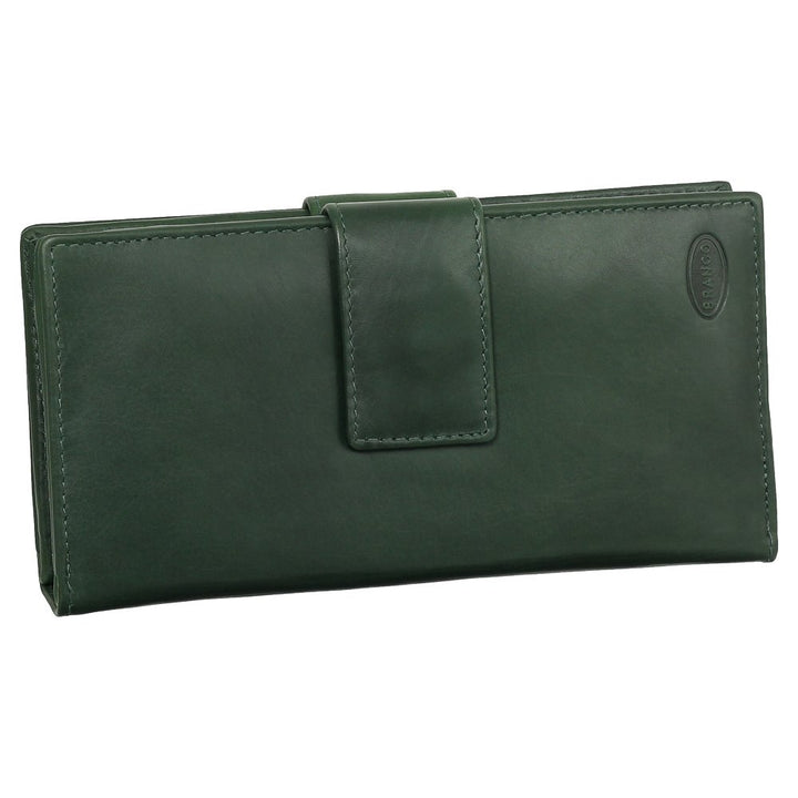 Luxus Leder Damen Geldbörse Portemonnaie Geldbeutel XXXL mit Reissverschluss 18,5 cm Farbe Grün, Grü