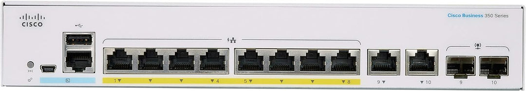 Cisco Business CBS350-8FP-2G Managed Switch | 8 GE-Ports | Full PoE | 2 x 1G-Combo-Ports | Begrenzte