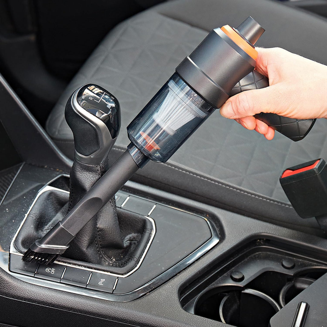 3 Pagen® Mini-Handstaubsauger – tragbarer Akku-Staubsauger für Küche, Auto & Haushalt - Zwei Aufsätz