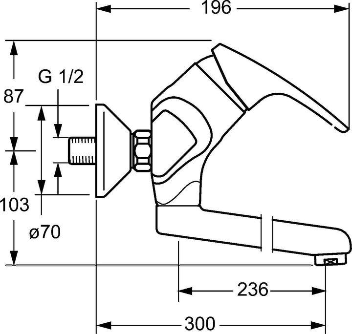 Hansa 1692183 Hansamix Spültisch-/Waschtisch Wand Armatur
