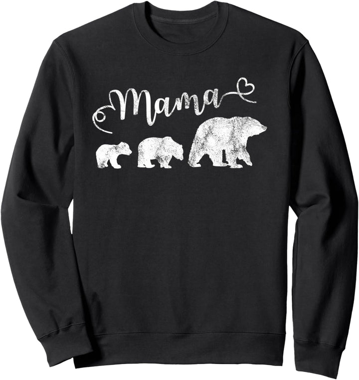 Mama Bär mit 2 Kindern Beste Mutter Vintage Sweatshirt