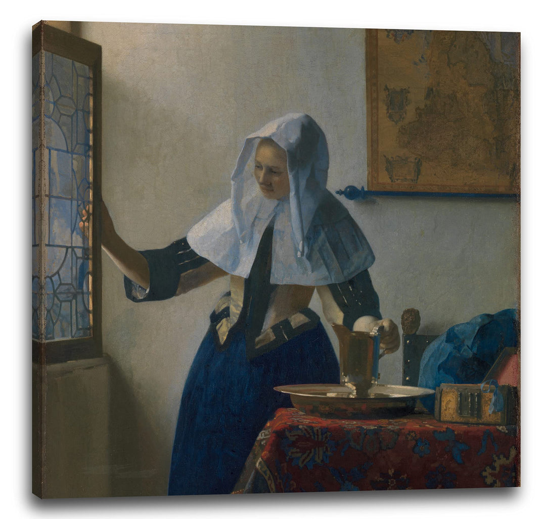 Printed Paintings Leinwand (70x70cm): Johannes Vermeer - Junge Frau mit einem Wasserkrug 70x70 cm, 7