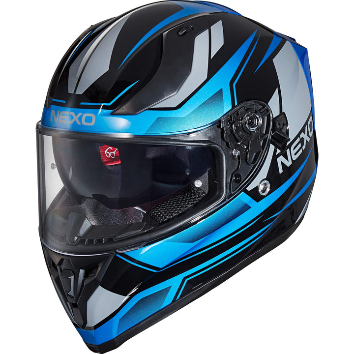 Nexo Integralhelm Motorradhelm Helm Motorrad Mopedhelm Sport II, herausnehmbare Polster, Be-, Entlüf