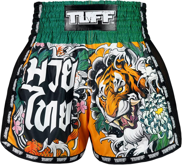 Tuff Sport Retro-Muay-Thai-Shorts, Box-Shorts, klassisch, schmaler Schnitt, MMA, Kickboxen, Workout-