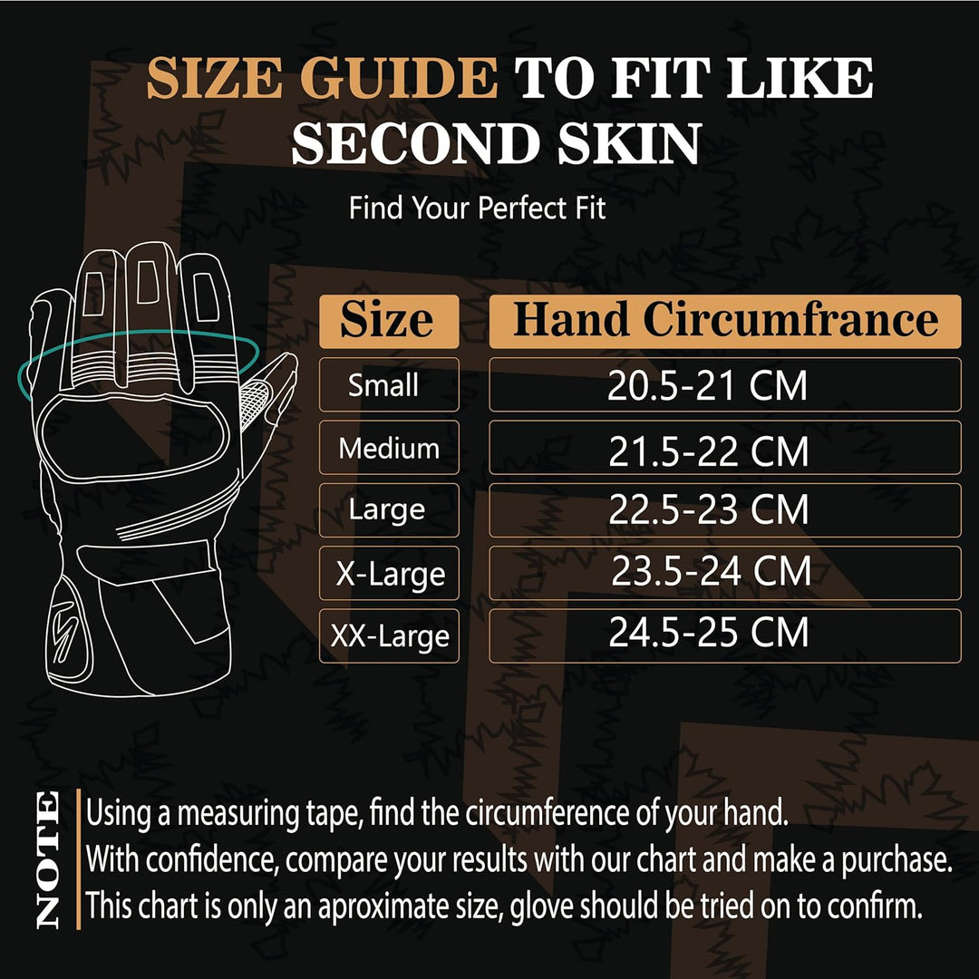 Hand Fellow Echtes Leder Winter Motorradhandschuhe wasserdichte Winter Motorbike Gloves Winddicht To