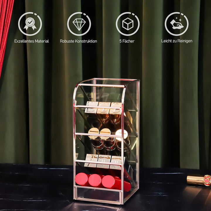 HARLIANGXY Lippenstift Organizer aus Messing Lippenstift Aufbewahrung Lippenstifthalter Lipgloss Org