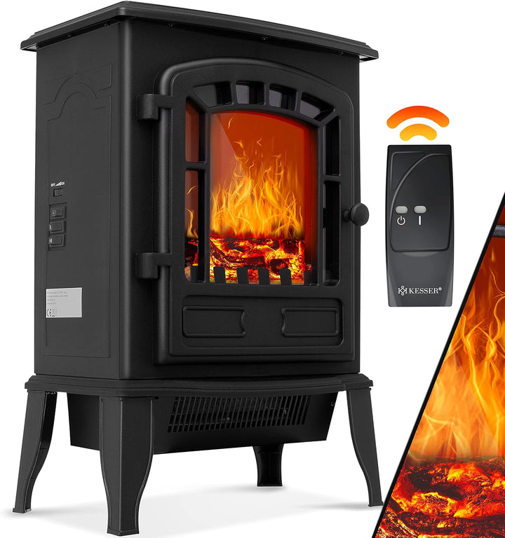 KESSER® Elektrokamin mit Heizlüfter & Fernbedienung 2000W Elektro Kamin Elektrischer Heizung LED Kam