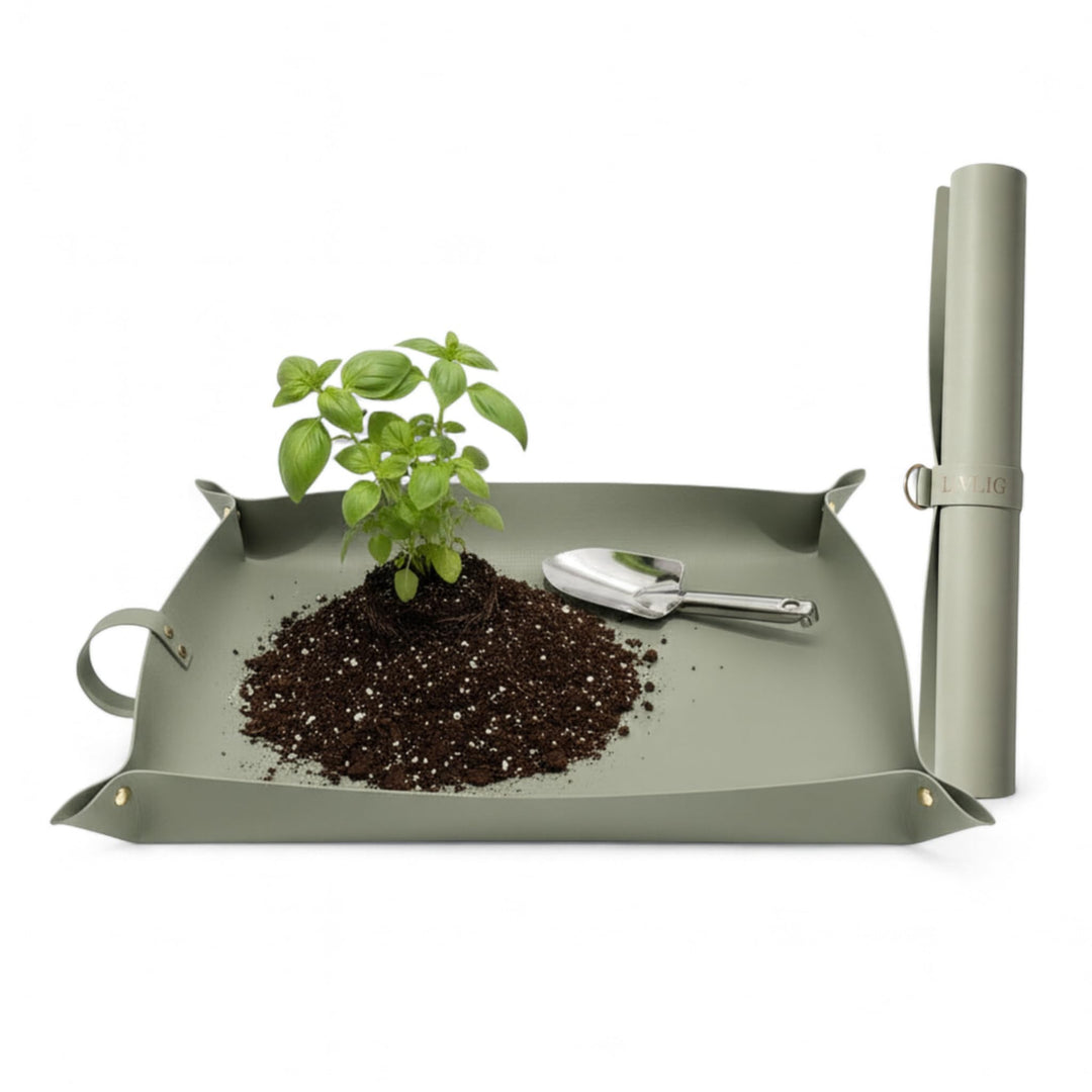 Livlig53 LIVLIG Umtopfmatte 70×45 cm, Wasserabweisende Pflanzmatte aus Kunstleder, Arbeitsunterlage