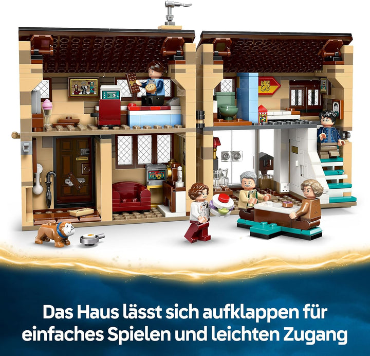 LEGO Harry Potter Ligusterweg: Tante Magdas Besuch – Spielhaus mit Inneneinrichtung, 5 Minifiguren &amp;