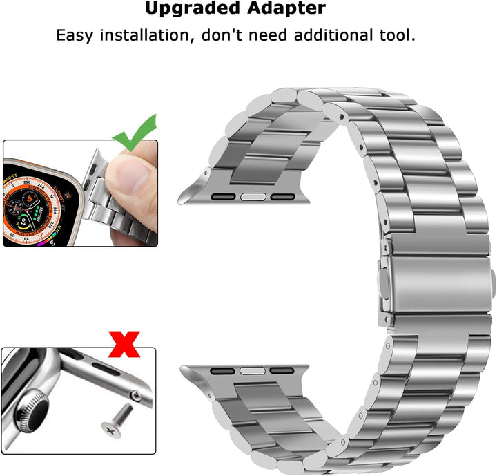 Tasikar Armband Kompatibel mit Apple Watch Ultra Armband 49mm Prämie Edelstahl Metall Ersatz Armband