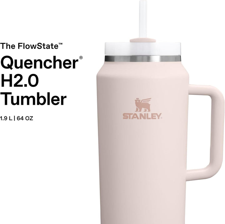 Stanley 1913 Quencher H2.0 FlowState Trinkflasche mit Strohhalm 1.9L - Thermobecher Kühlt 15 Stunden