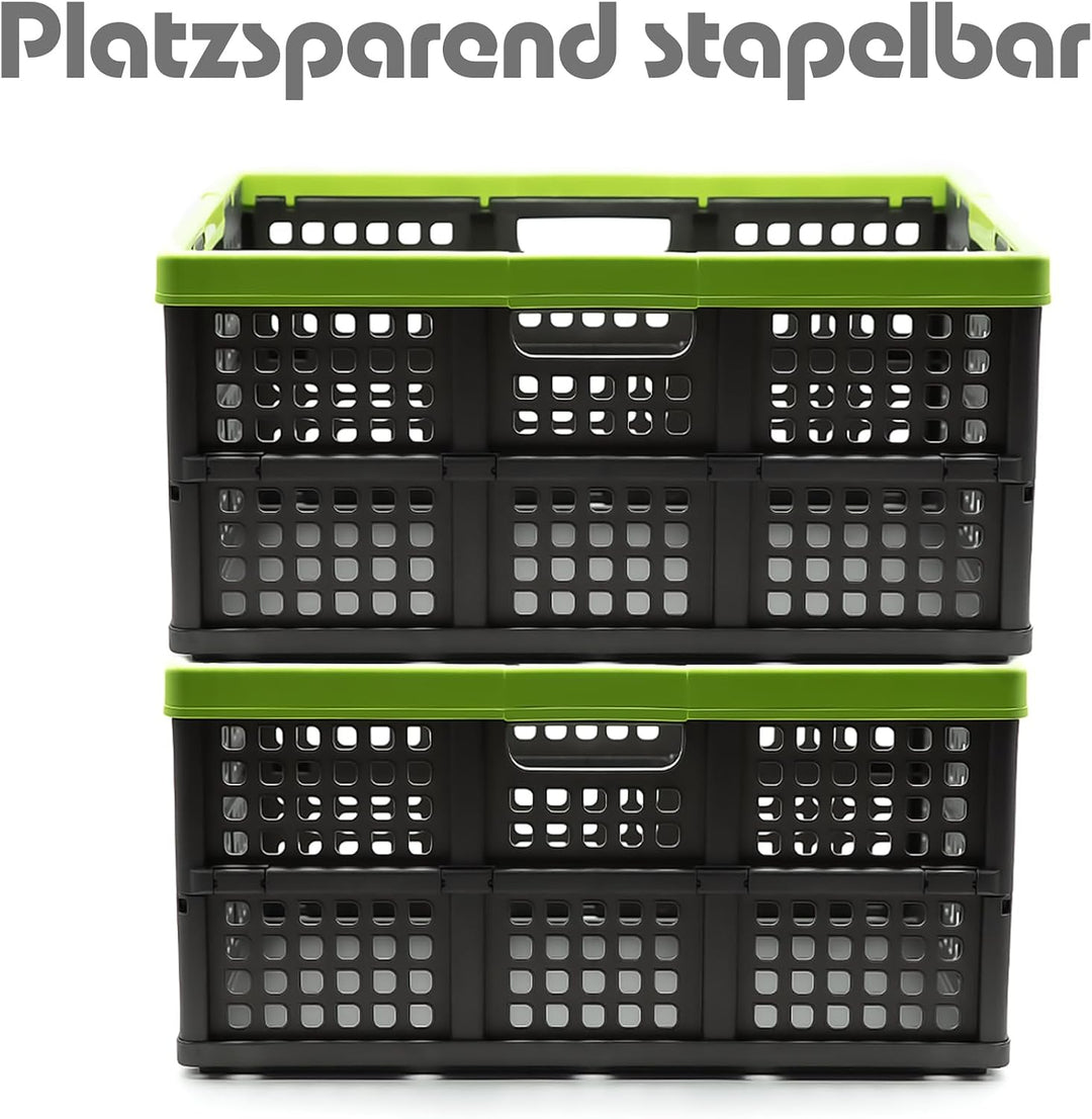 BigDean Klappbox faltbar &amp; extrem stabil aus robustem Kunststoff in Anthrazit – Klappkorb ideal für