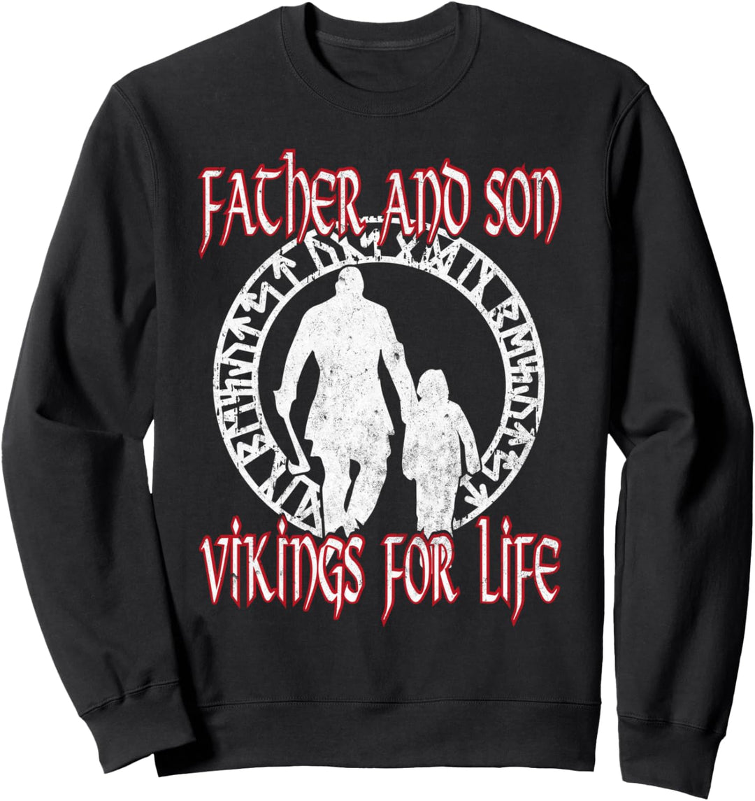 Father And Son Vikings For Life Father's Day Viking Sweatshirt