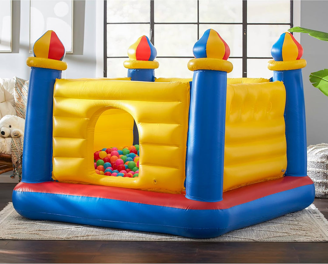 Intex 48259NP Jump-O-Lene Castle Bouncer - Aufblasbare Hüpfburg - 175 x 175 x 135 cm, Rot/Blau/Gelb