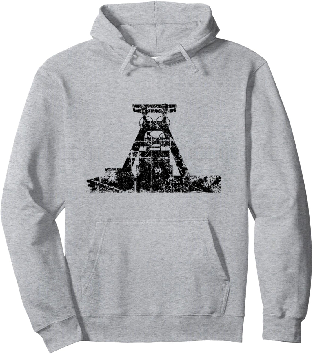 Zeche Zollverein (Vintage Schwarz) Bergbau Ruhrgebiet Pullover Hoodie