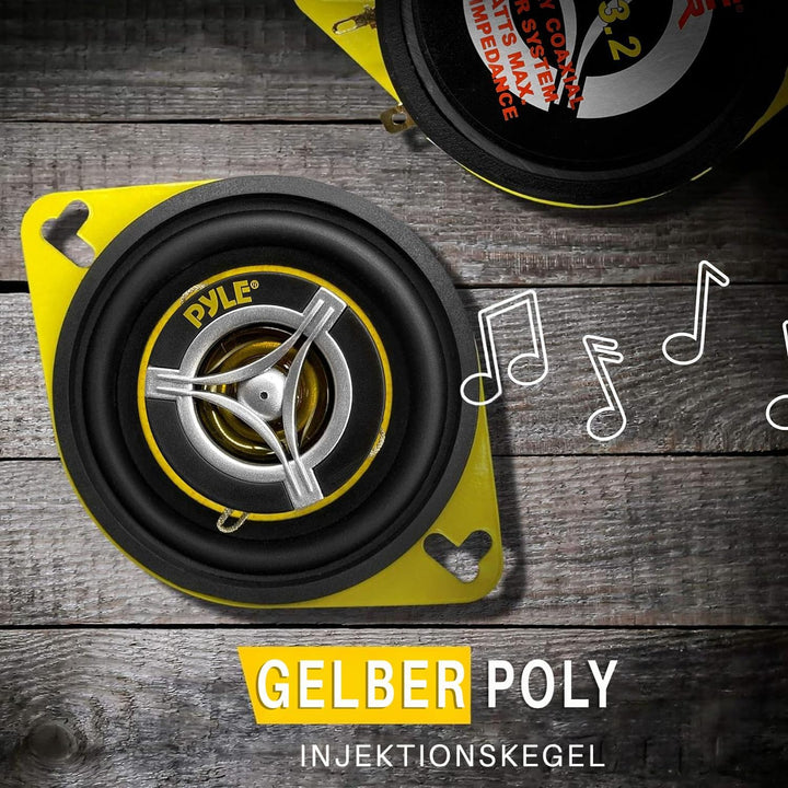 Pyle HiFi Lautsprecher Auto – Car HiFi Speakers – 2 Wege Lautsprecher Auto Boxen Set mit 120 Watt, 8