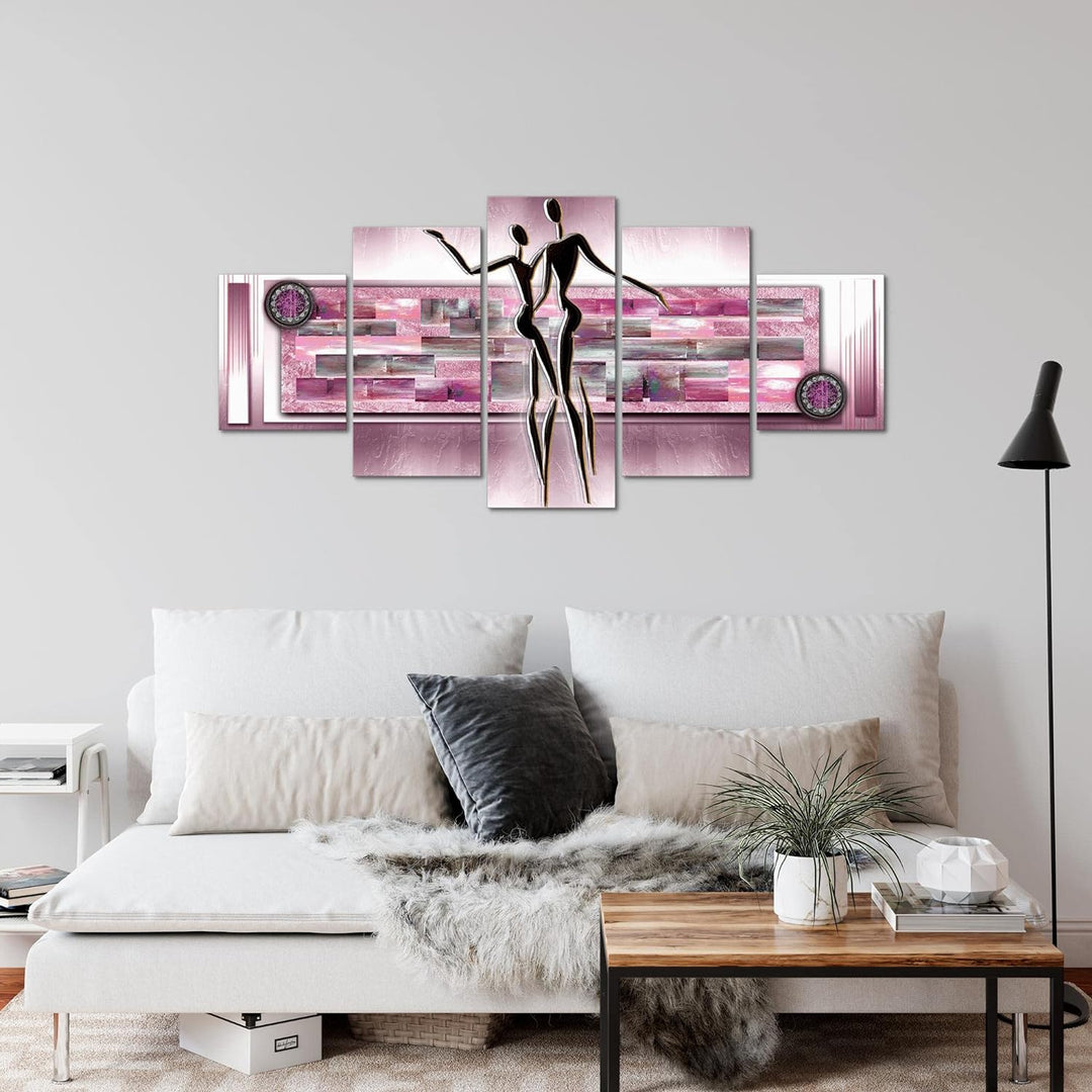 Runa Art Wandbilder Abstrakt Figuren 5 Teilig Bild auf Vlies Leinwand Deko Wohnzimmer Schlafzimmer L
