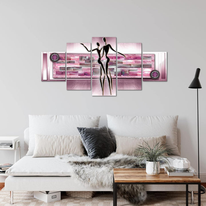 Runa Art Wandbilder Abstrakt Figuren 5 Teilig Bild auf Vlies Leinwand Deko Wohnzimmer Schlafzimmer L