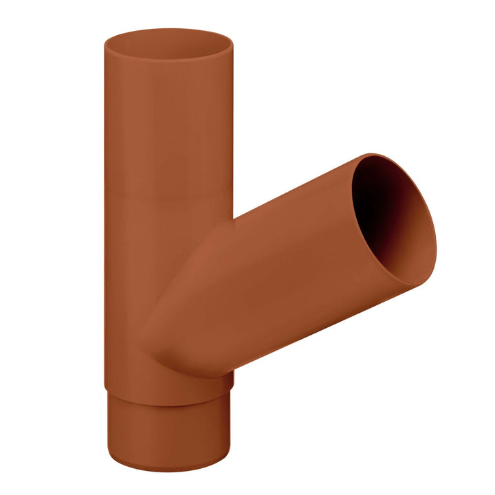 INEFA Abzweiger Fallrohr 60 Grad, PVC DN 100/75 Braun Zubehör Fallrohr Kunststoff, einfache Steckmon