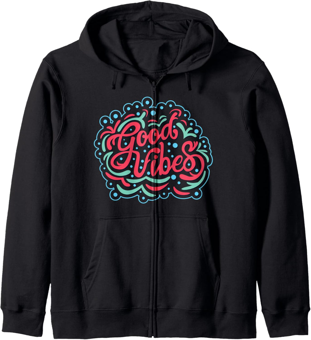 Groovy GOOD VIBES Retro Hippy Hippie 80s 70s 60s Kapuzenjacke