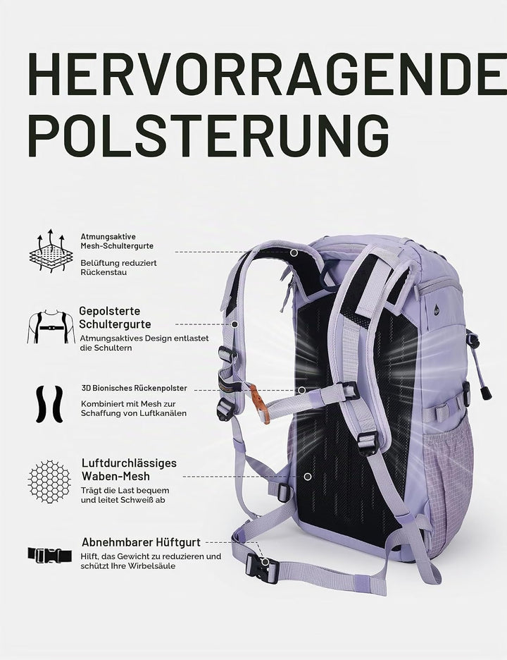 Mountaintop 20L Wanderrucksack Herren Damen Trekkingrucksack Reiserucksack Outdoor Rucksack Trekking