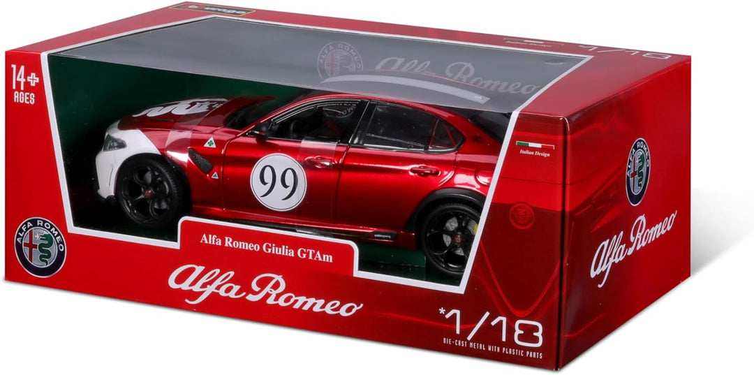 Bburago 11049R/W Miniaturauto aus der Kollektion, Alfa Red White