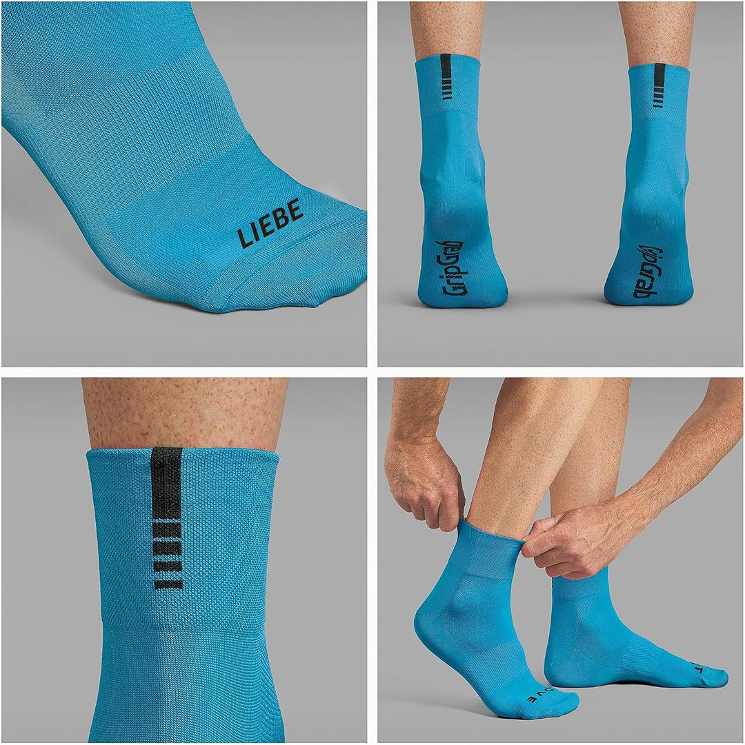 GripGrab Lightweight SL Performance Fahrrad Socken Sommer 1er und 3er Pack Eyecatching 2 Längen Fahr