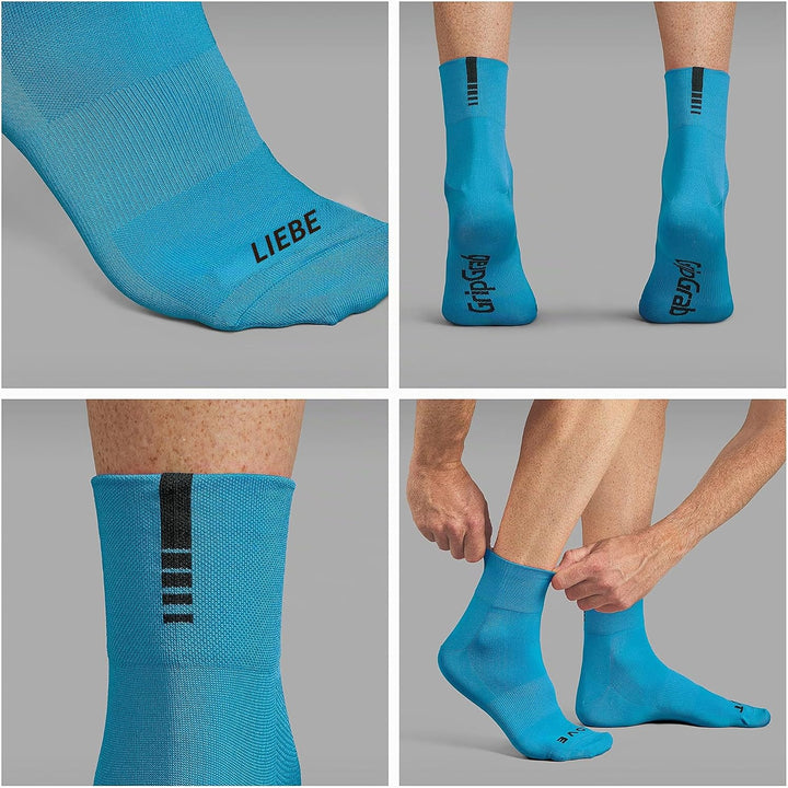 GripGrab Lightweight SL Performance Fahrrad Socken Sommer 1er und 3er Pack Eyecatching 2 Längen Fahr