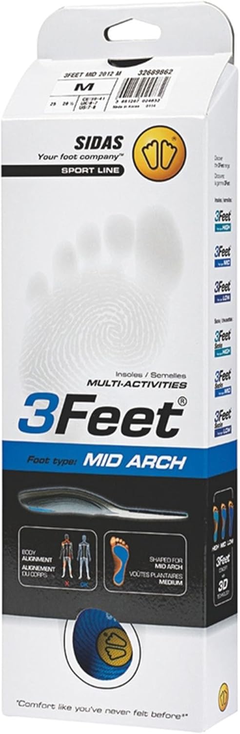 Sidas 3Feet Mid Arch Insoles - SS21 Blau 35-36 (XS ), Blau 35-36 (XS )