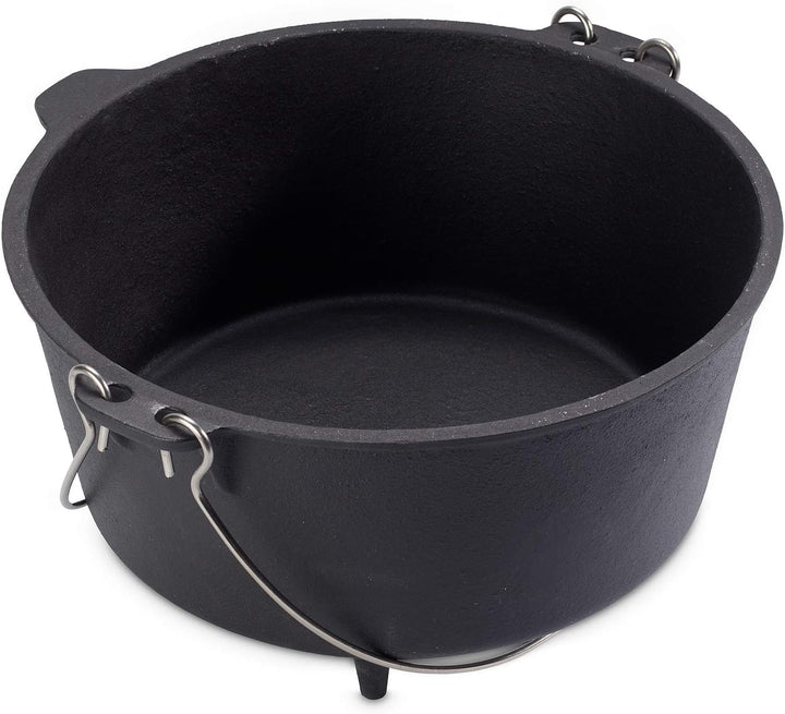 Echtwerk EW-GE-1225 Dutch Oven BBQ Kochtopf ca. 8 L, Bereits eingebrannt - preseasoned, Deckel mit E