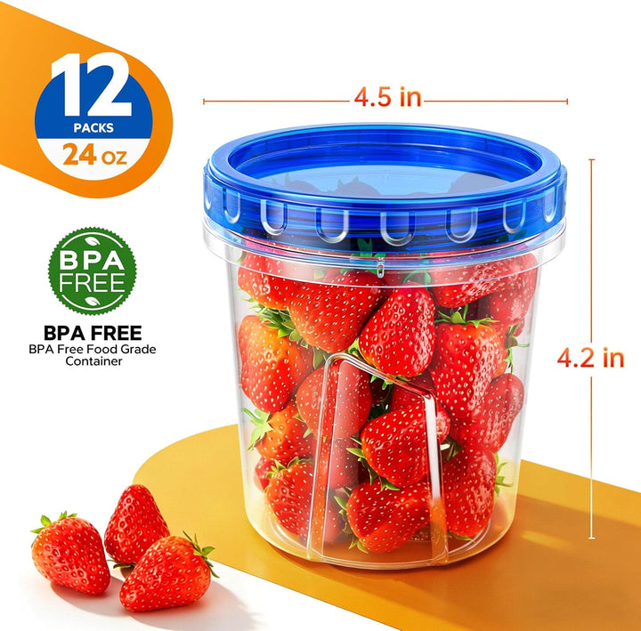 Wwtop Frischhaltedosen mit Deckel 12 x 720ml, Vorratsdosen mit Deckel Luftdicht, Meal Prep Boxen, Au