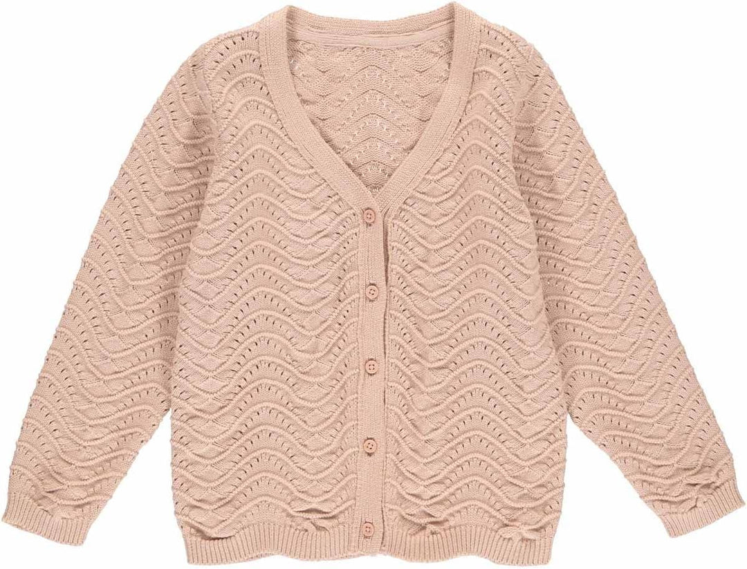 müsli Mädchen Knit Needle Out Cardigan Sweater 104 Spa Rose, 104 Spa Rose