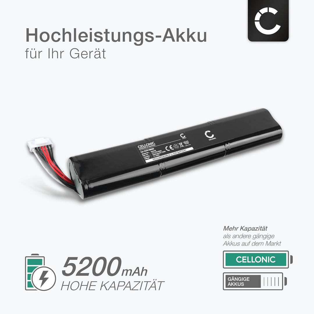 CELLONIC, Lautsprecherakku kompatibel mit Teufel Boomster (2020), ICR18650 (5200mAh, 11.1V) Ersatzak