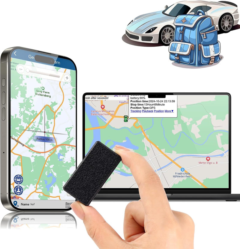 TKMARS GPS Tracker Mini GPS Tracker Ohne ABO GPS Tracker für Kinder,Auto,Fahrrad,mit Kostenloser App