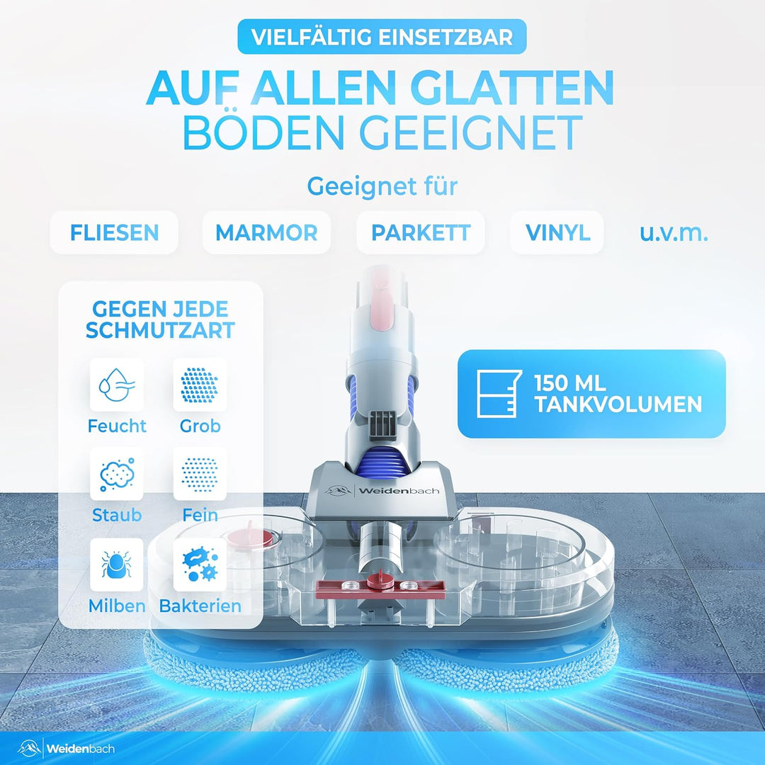 Testsieger - Wischaufsatz für Dyson V6 - elektrischer Staubsauger - Wischmop Aufsatz - Nass und Troc