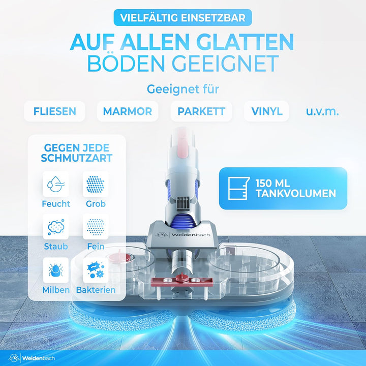 Testsieger - Wischaufsatz für Dyson V6 - elektrischer Staubsauger - Wischmop Aufsatz - Nass und Troc