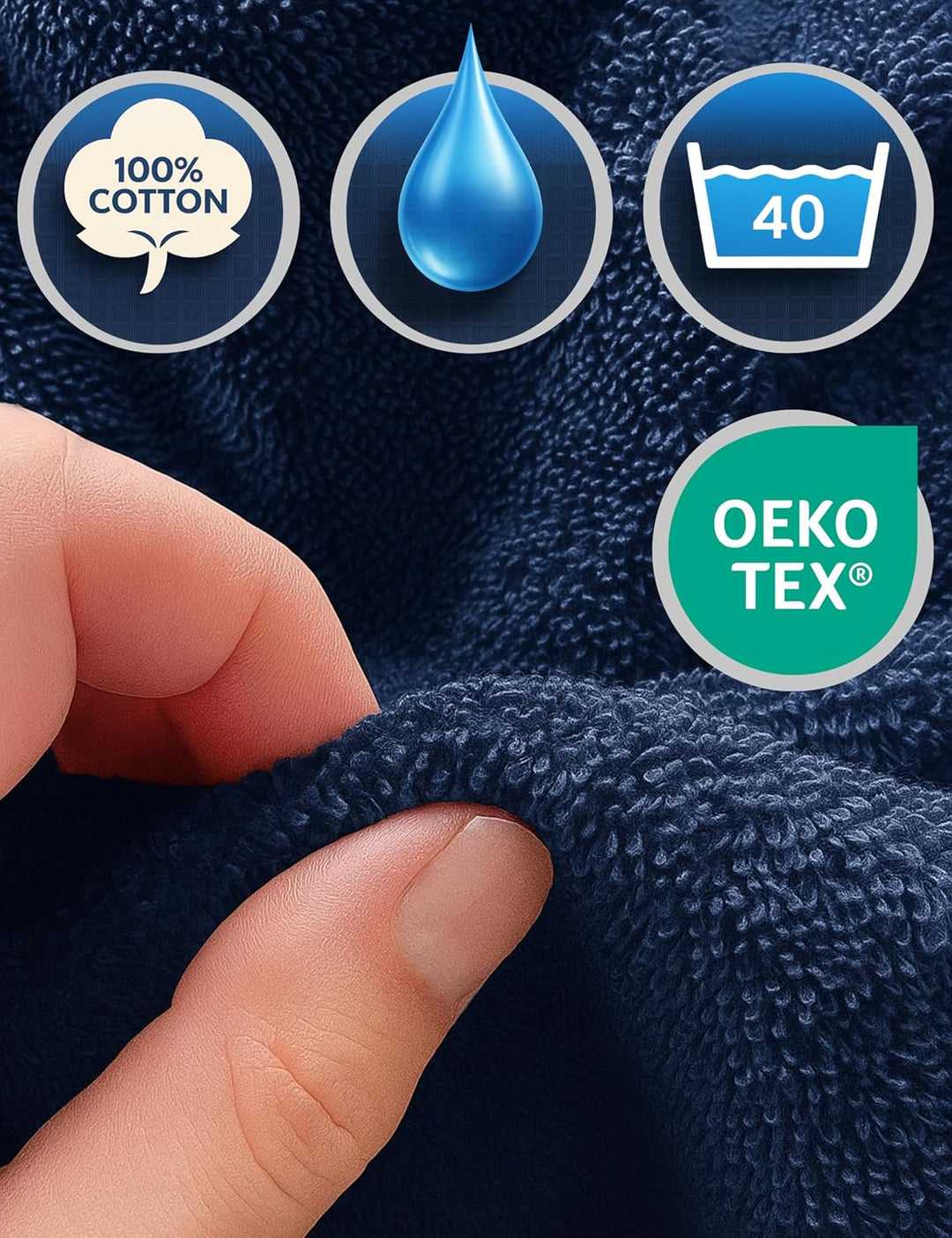 Morgenstern Bademantel Herren Kapuze Frottee 100% Baumwolle Lang Cadiz Salamanca XXL Marine, XXL Mar