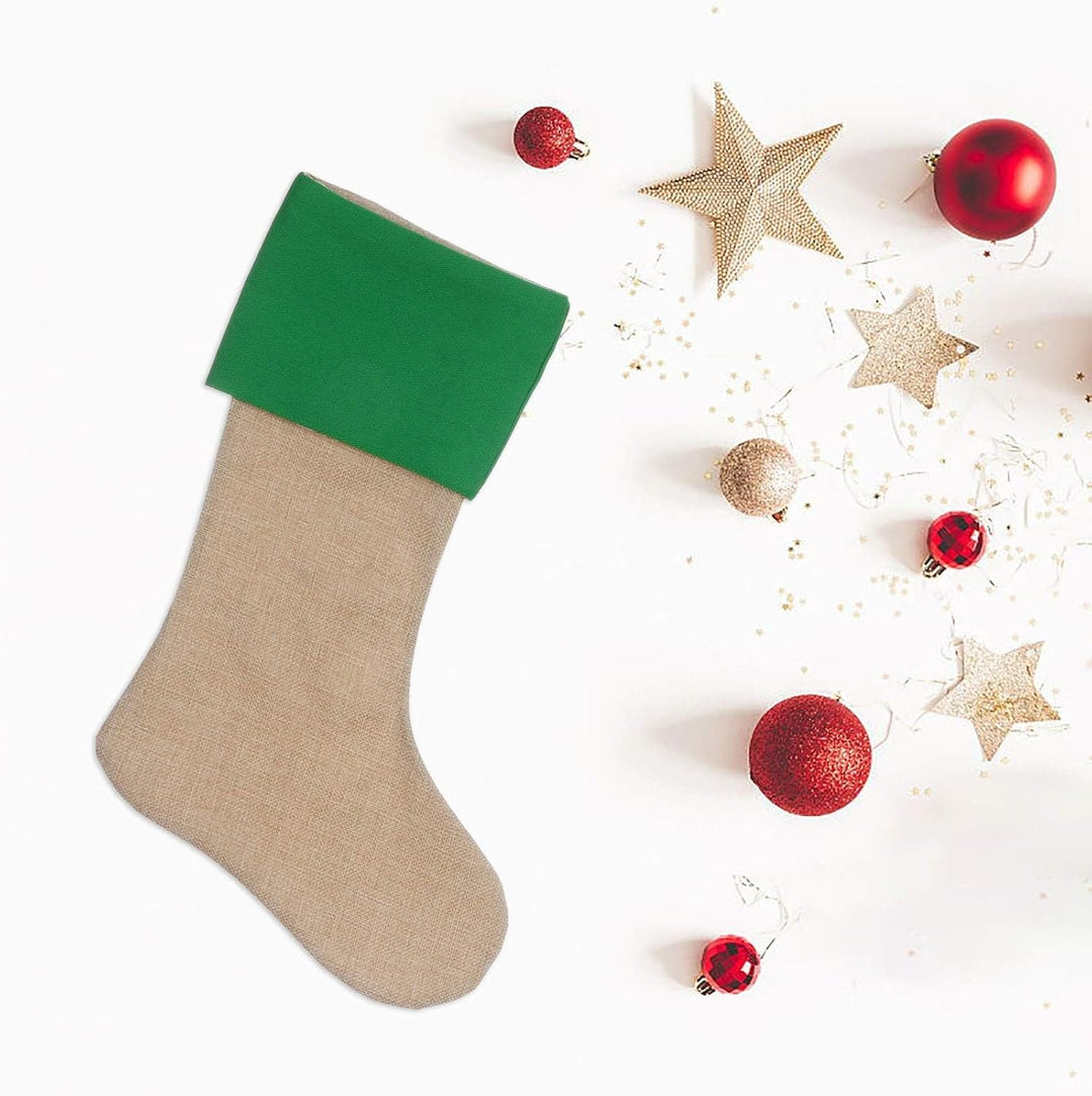 JiJiRuDU Sackleinen Weihnachtsstrumpf 6er Pack, Weihnachten hängende Taschen Weihnachtsfeiertagsstru