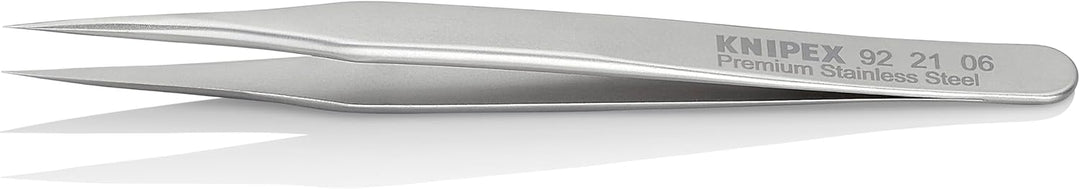KNIPEX Mini-Präzisionspinzette Mattiert Glatt 80 mm, 92 21 06 0.13 mm Silber, 0.13 mm Silber