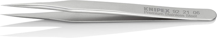KNIPEX Mini-Präzisionspinzette Mattiert Glatt 80 mm, 92 21 06 0.13 mm Silber, 0.13 mm Silber