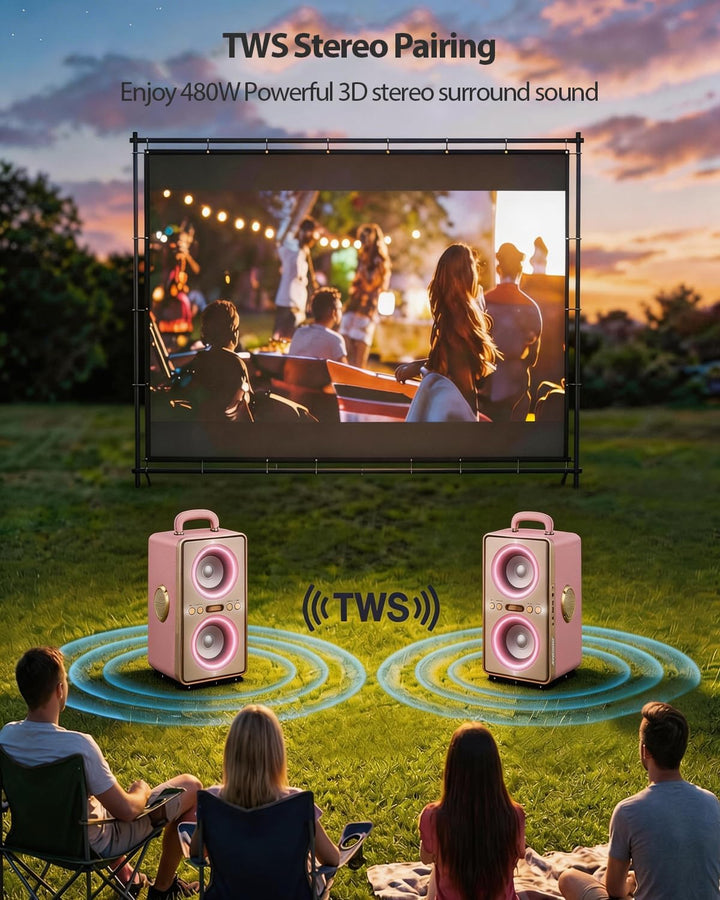240W Peak Musikbox Bluetooth Gross, kraftvoller, lauter Klang mit tiefen Bässen, 20H Akku,TWS-Funkti
