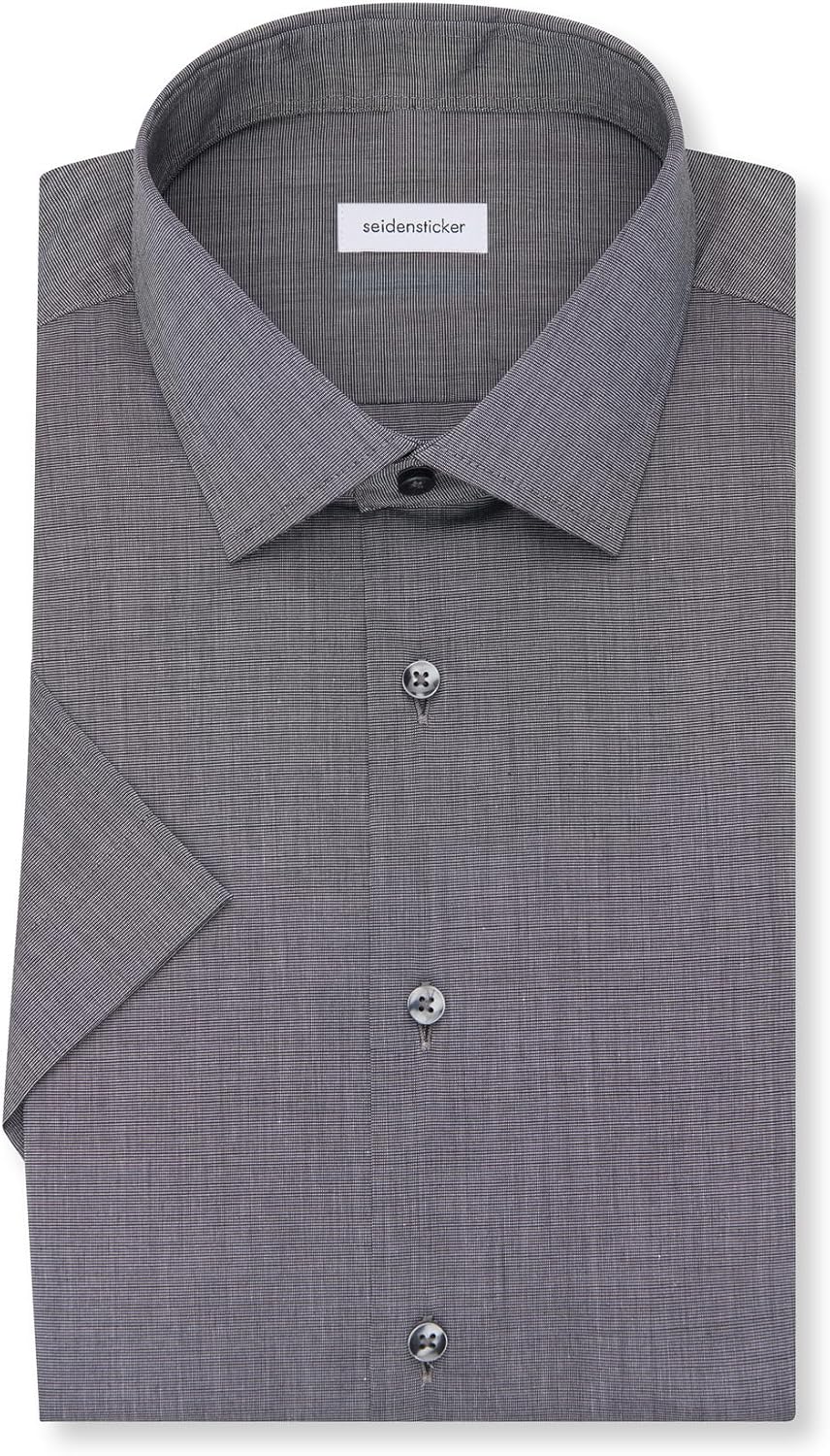 Seidensticker Herren Men Slim Shortsleeve Cotton Businesshemd (1er Pack) 36 Dunkelgrau(666261), 36 D