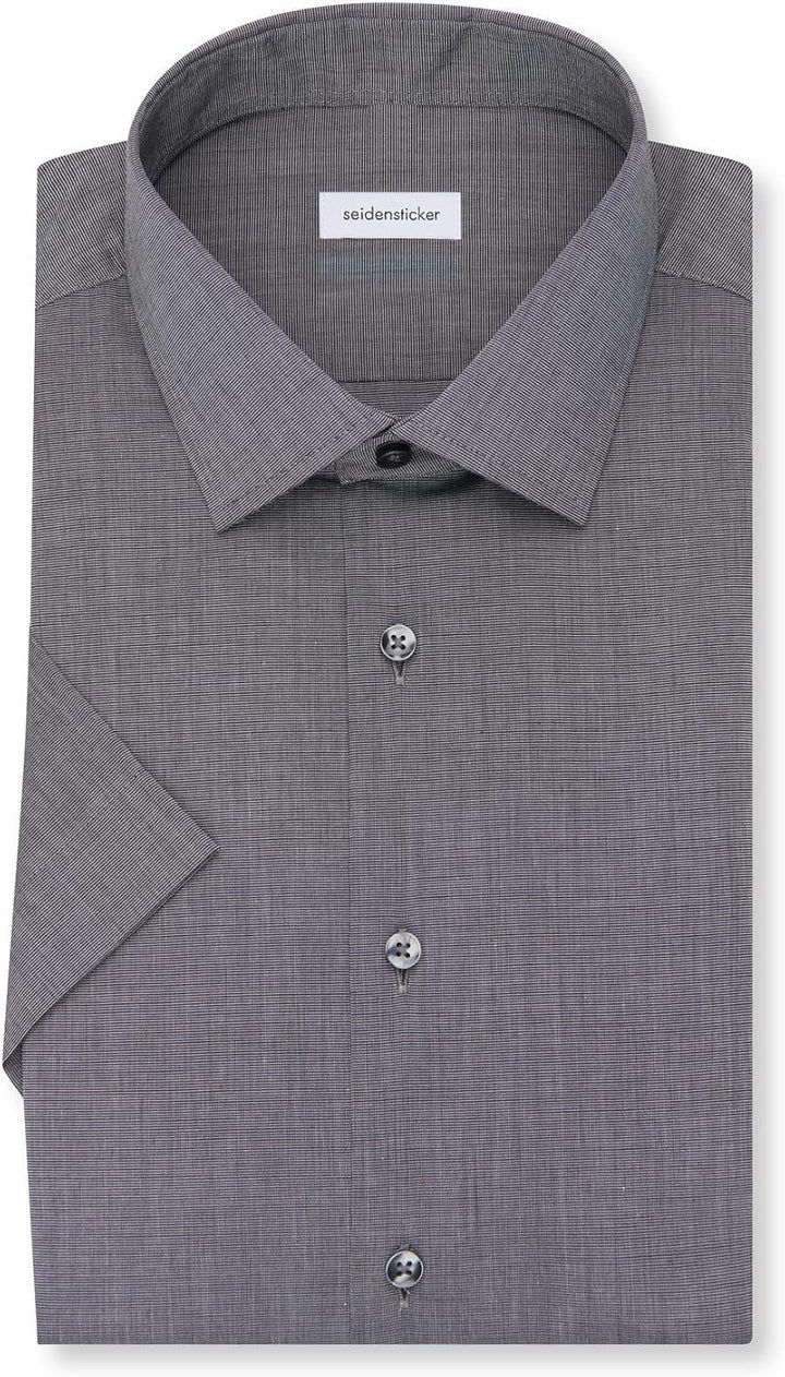 Seidensticker Herren Men Slim Shortsleeve Cotton Businesshemd (1er Pack) 36 Dunkelgrau(666261), 36 D