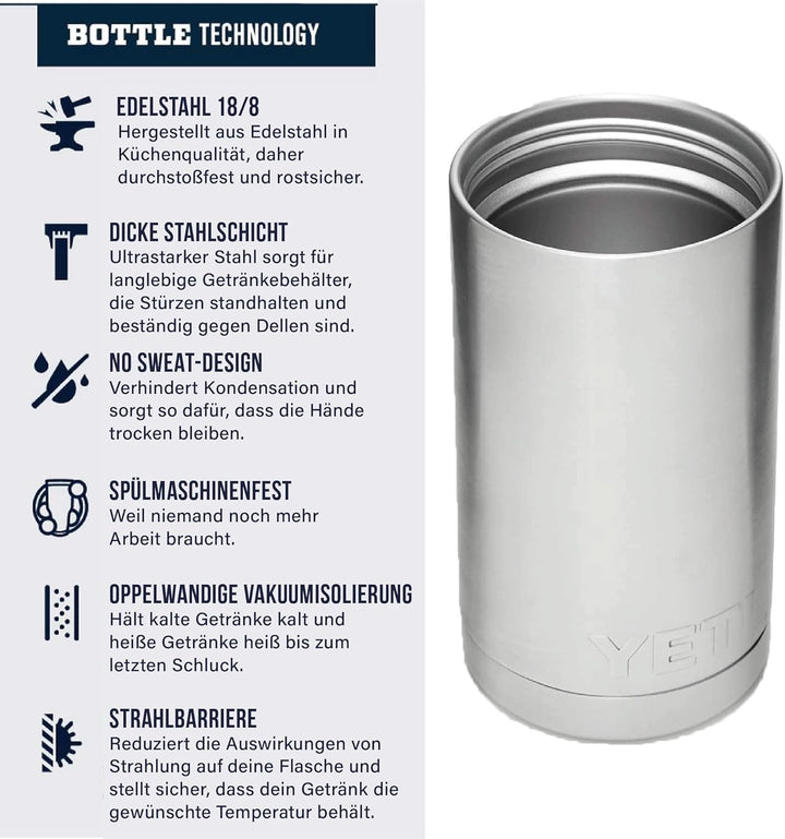 YETI Rambler Flasche mit hotshot-verschluss, Black, 18oz (532ml), Black