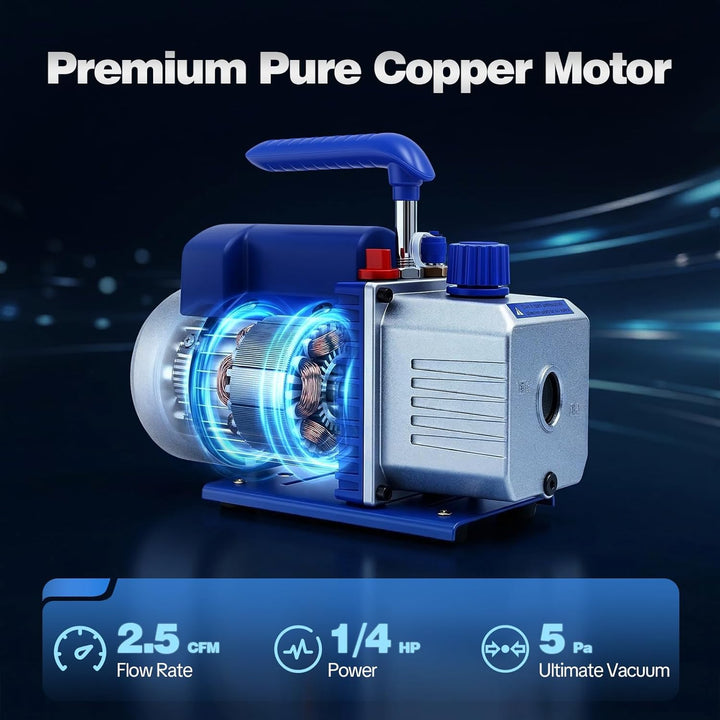 3CFM Vakuumpumpe Vakuumpumpe Klimaanlage, 1/4HP Vakuumpumpe Fitting Auxiliary für HVAC Klimaanlage K