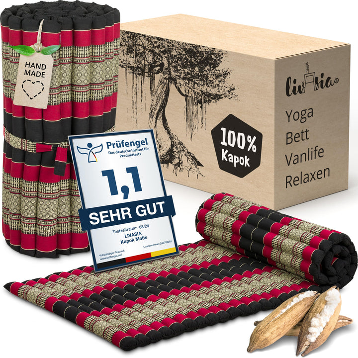 livasia Rollmatte Rollmatratze L-200x110x4,5cm, Gästebett Gästematratze 1 Person, Reisebett Kofferra