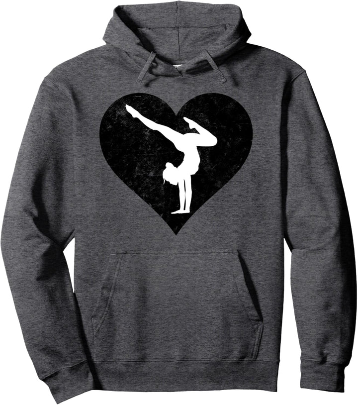 Heart Gymnastics Love A Gymnast & Gymnastics Mom Grafik Pullover Hoodie