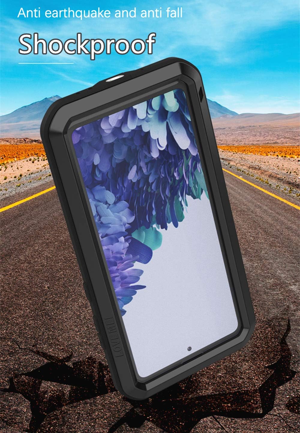 LOVE MEI Samsung Galaxy S20 FE Hülle, Heavy Duty Rüstung Tank Stossfest Staubdicht Case Hybride Alum